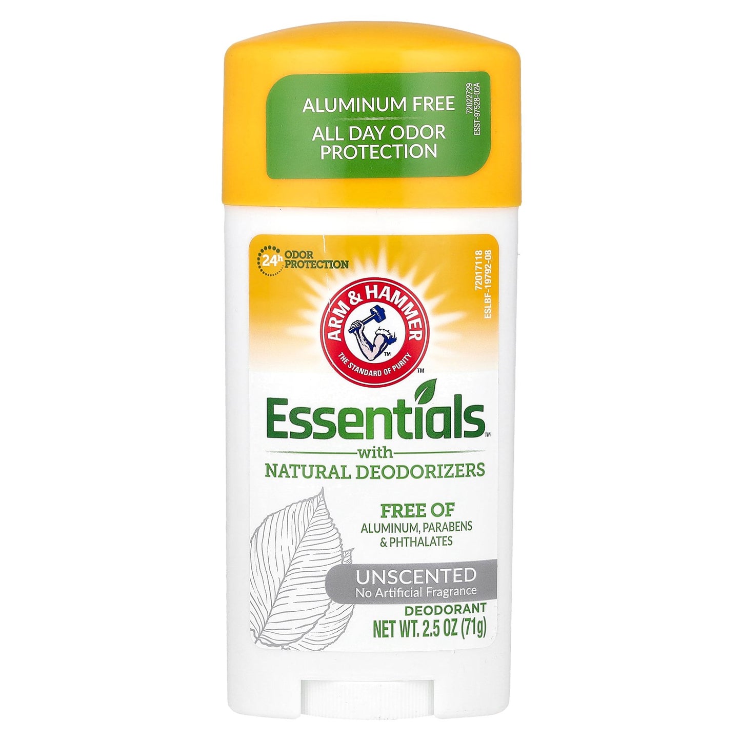 Arm & Hammer, Essentials with Natural Deodorizers, Deodorant, Unscented, 2.5 oz (71 g)