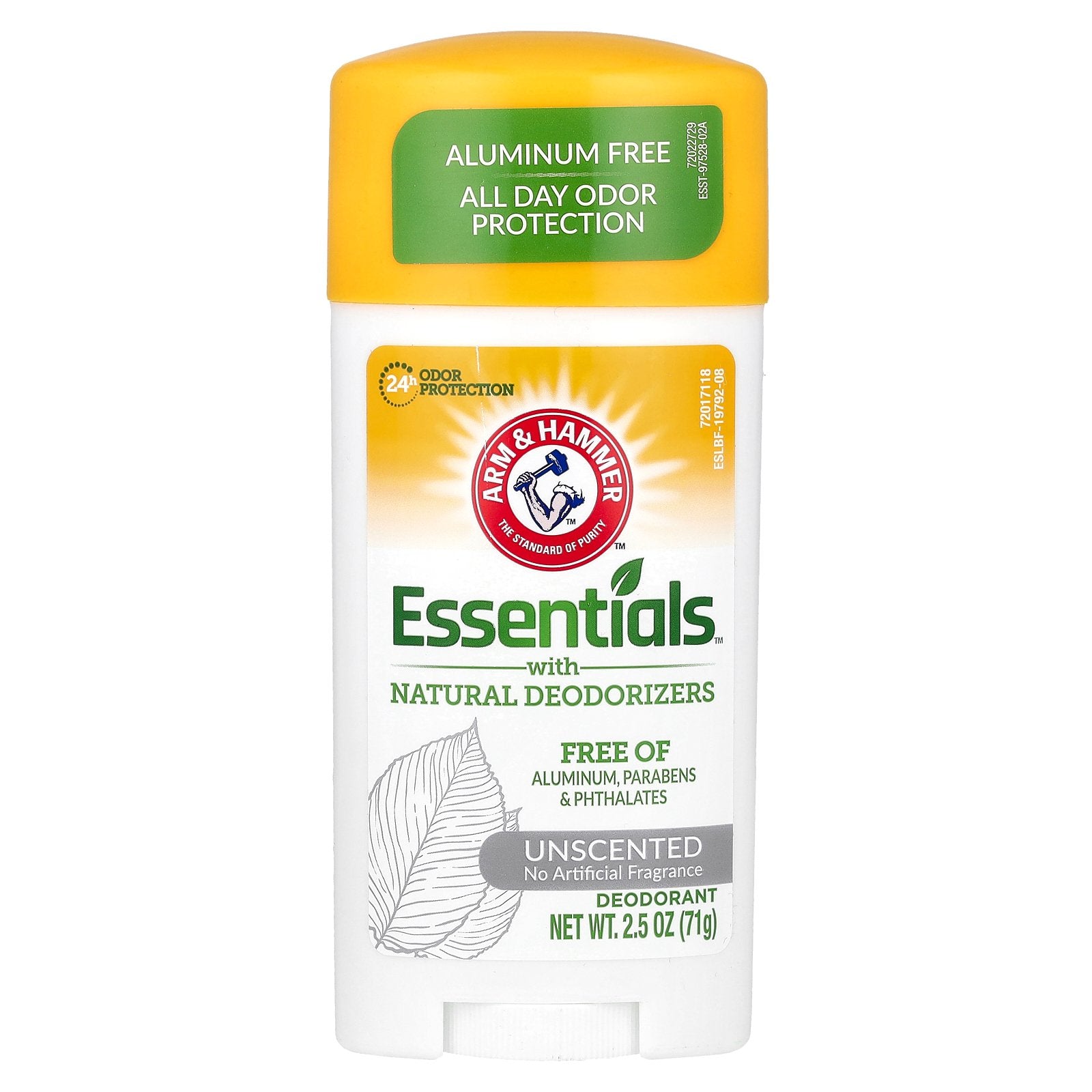 Arm & Hammer, Essentials with Natural Deodorizers, Deodorant, Unscented, 2.5 oz (71 g)