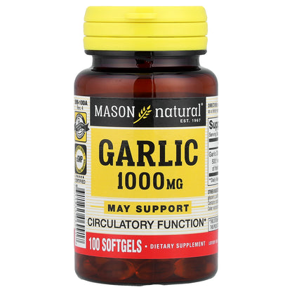 Mason Natural, Garlic, 1,000 mg, 100 Softgels