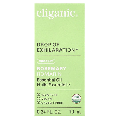 Cliganic, Drop of Exhilaration™, Organic Rosemary Essential Oil, 0.34 fl oz (10 ml)