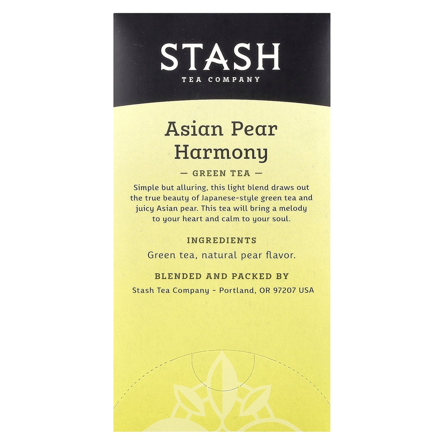 Stash Tea, Green Tea, Asian Pear Harmony, 18 Tea Bags, 1.1 oz (34 g)