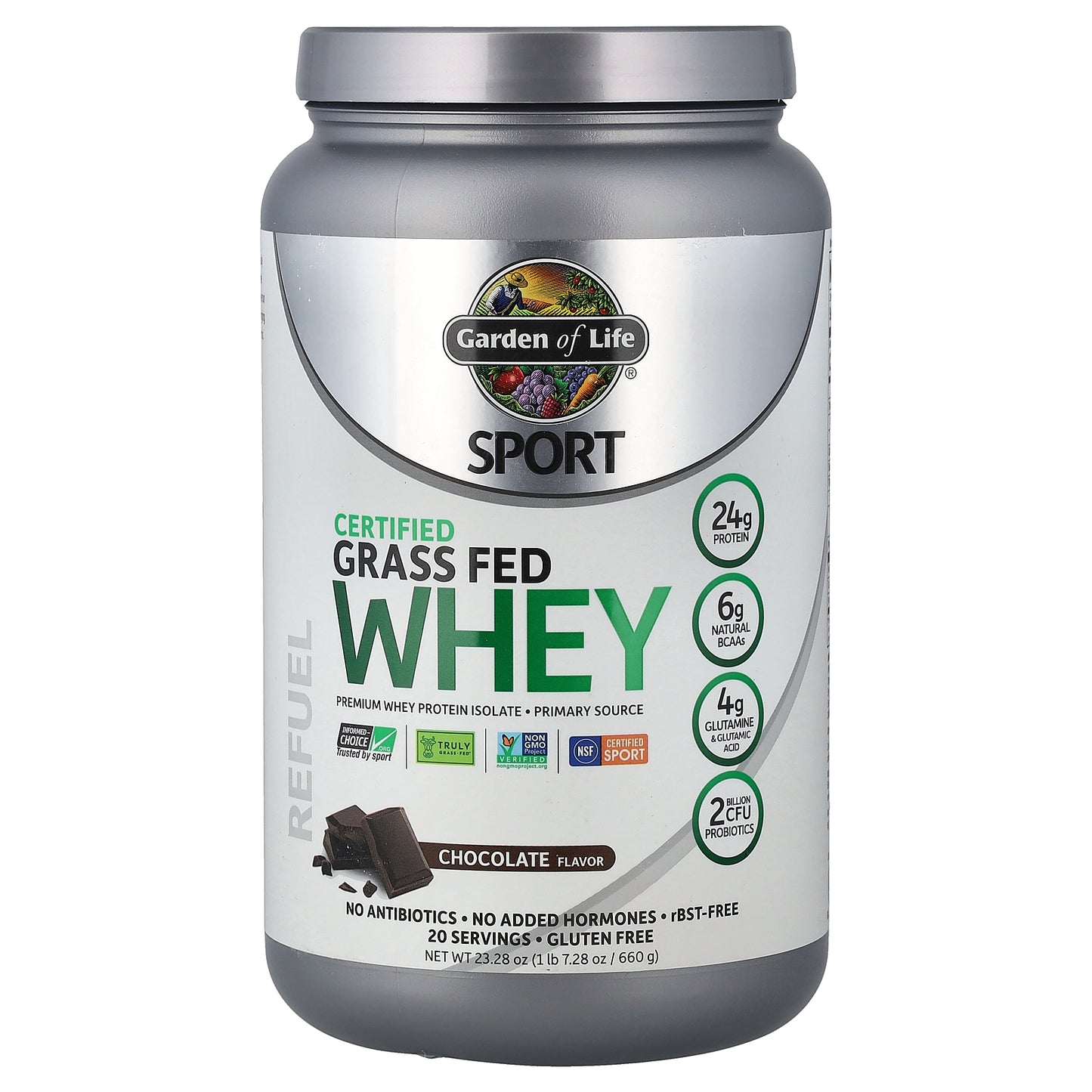 Garden of Life, Sport, Certified Grass Fed Whey, Chocolate, 1 lb 7.28 oz (660 g)