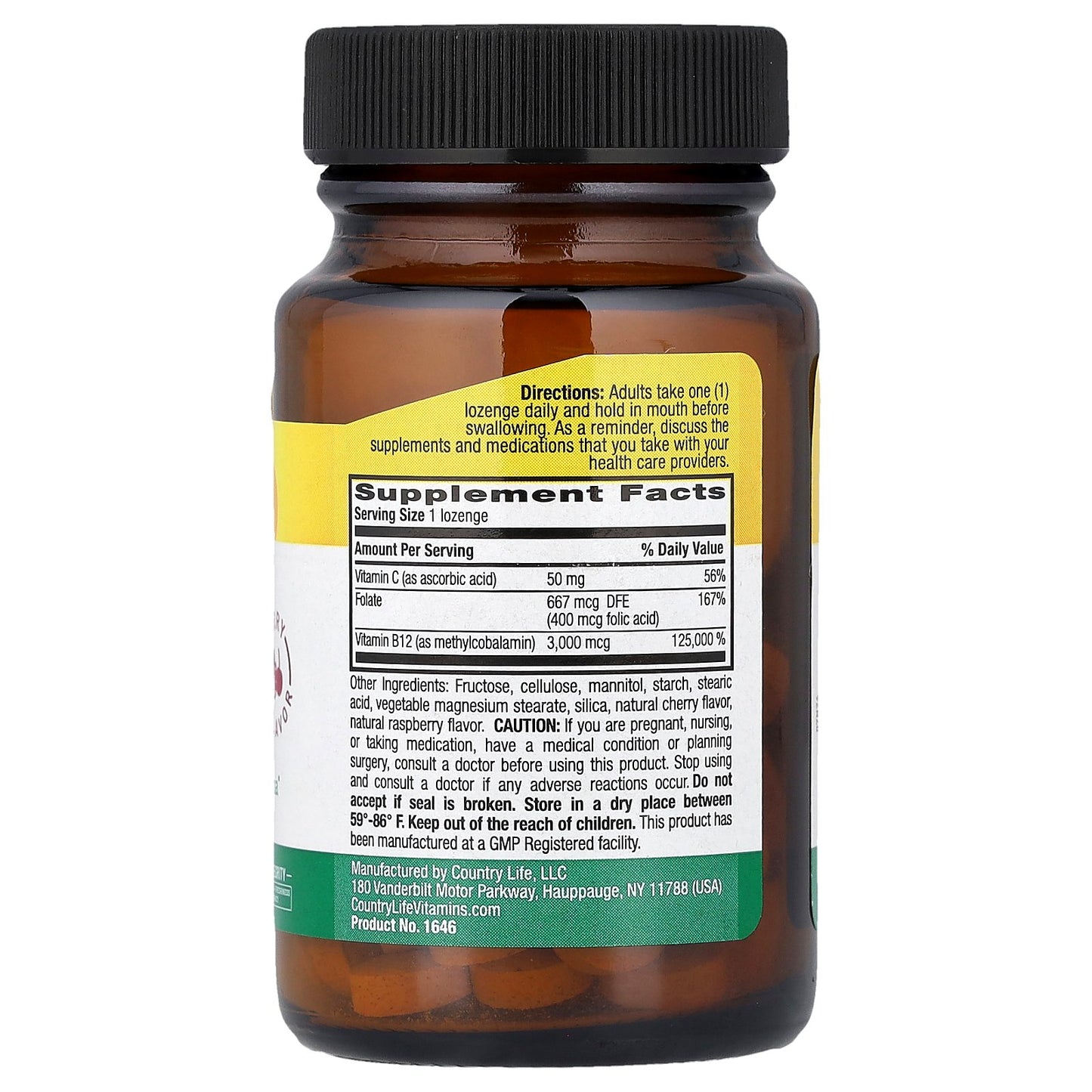 Country Life, Methyl B12, Berry, 50 Lozenges