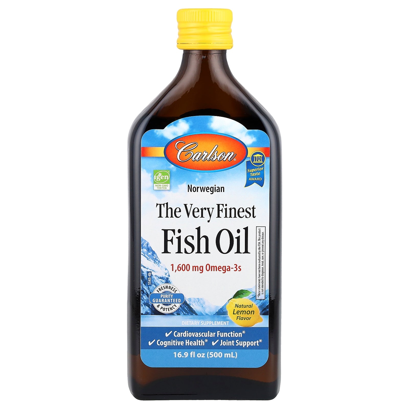 Carlson, Norwegian, The Very Finest Fish Oil, Natural Lemon , 16.9 fl oz (500 ml)