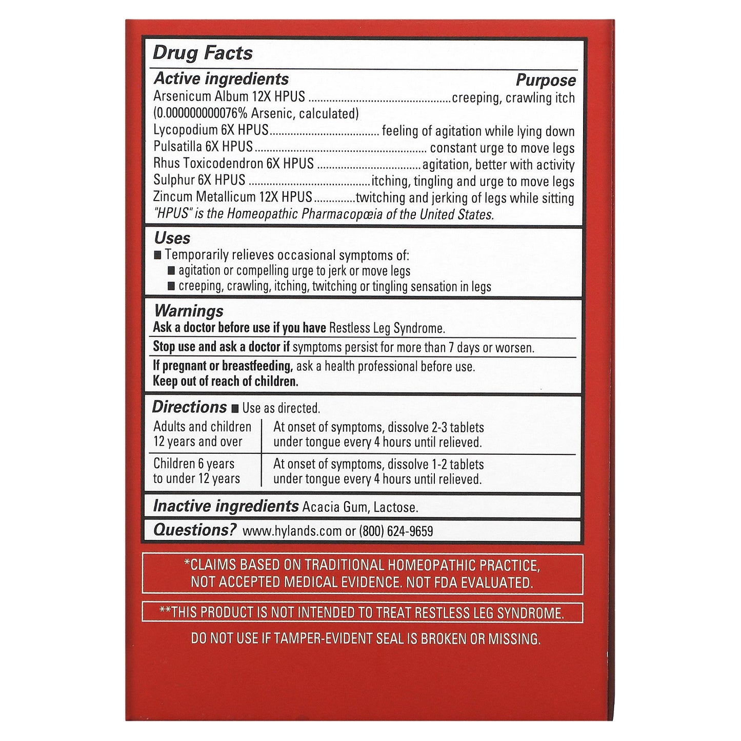 Hyland's Naturals, Restful Legs, 50 Quick-Dissolving Tablets