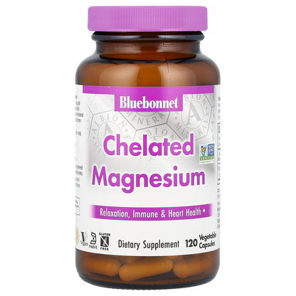 Bluebonnet Nutrition, Chelated Magnesium, 200 mg, 120 Vegetable Capsules (100 mg per Capsule)