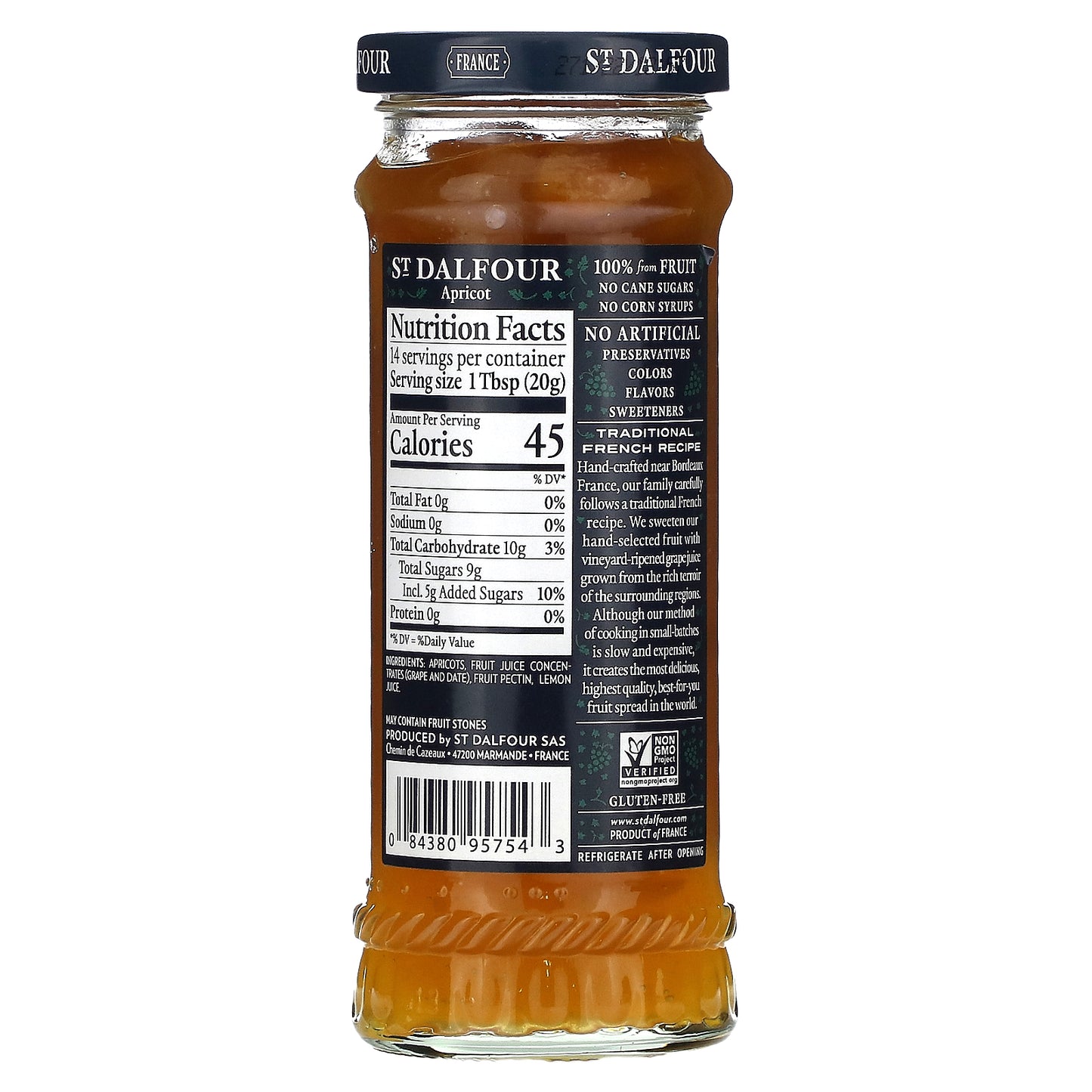 St. Dalfour, Apricot Fruit Spread, 10 oz (284 g)