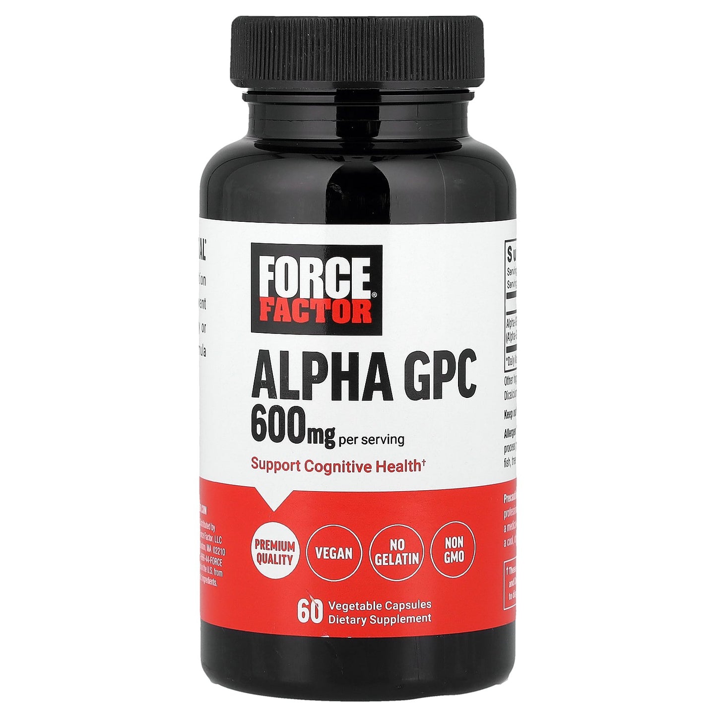 Force Factor, Alpha GPC, 60 Vegetable Capsules (300 mg per Capsule)