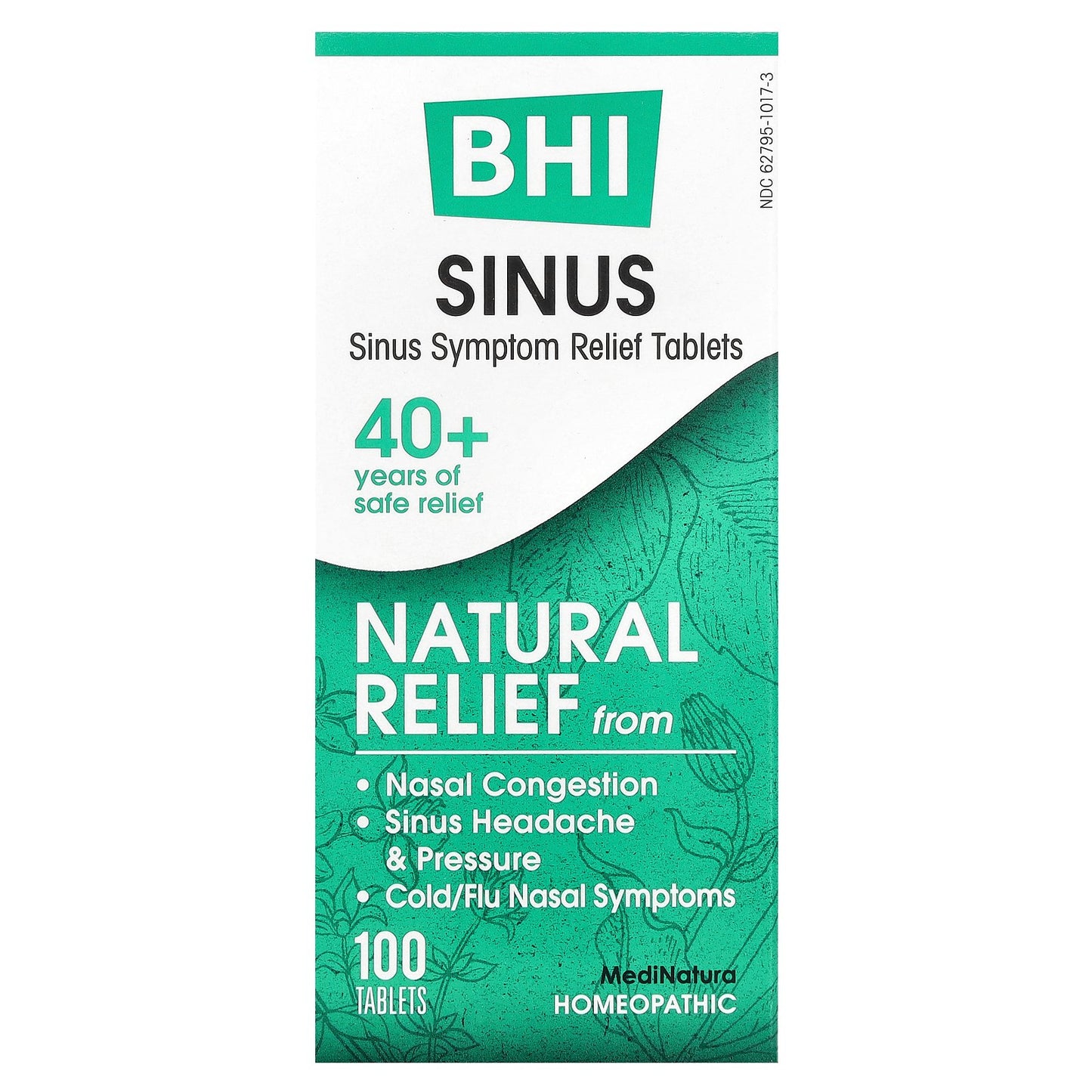 MediNatura, BHI, Sinus, 100 Tablets