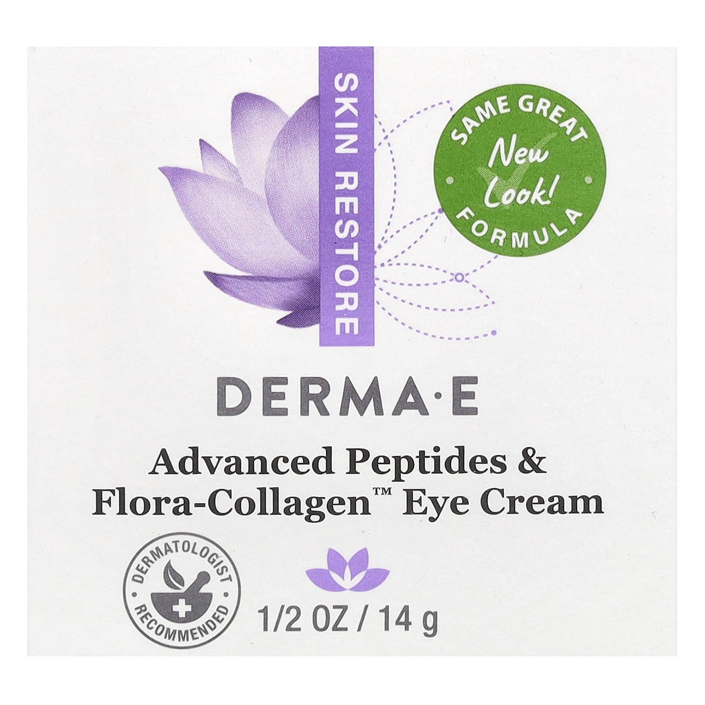 DERMA E, Advanced Peptides & Flora-Collagen Eye Cream , 1/2 oz (14 g)