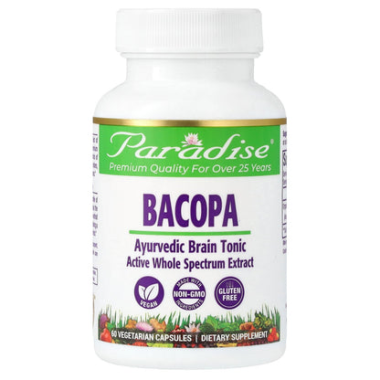 Paradise Herbs, Bacopa, 60 Vegetarian Capsules (250 mg per Capsule)
