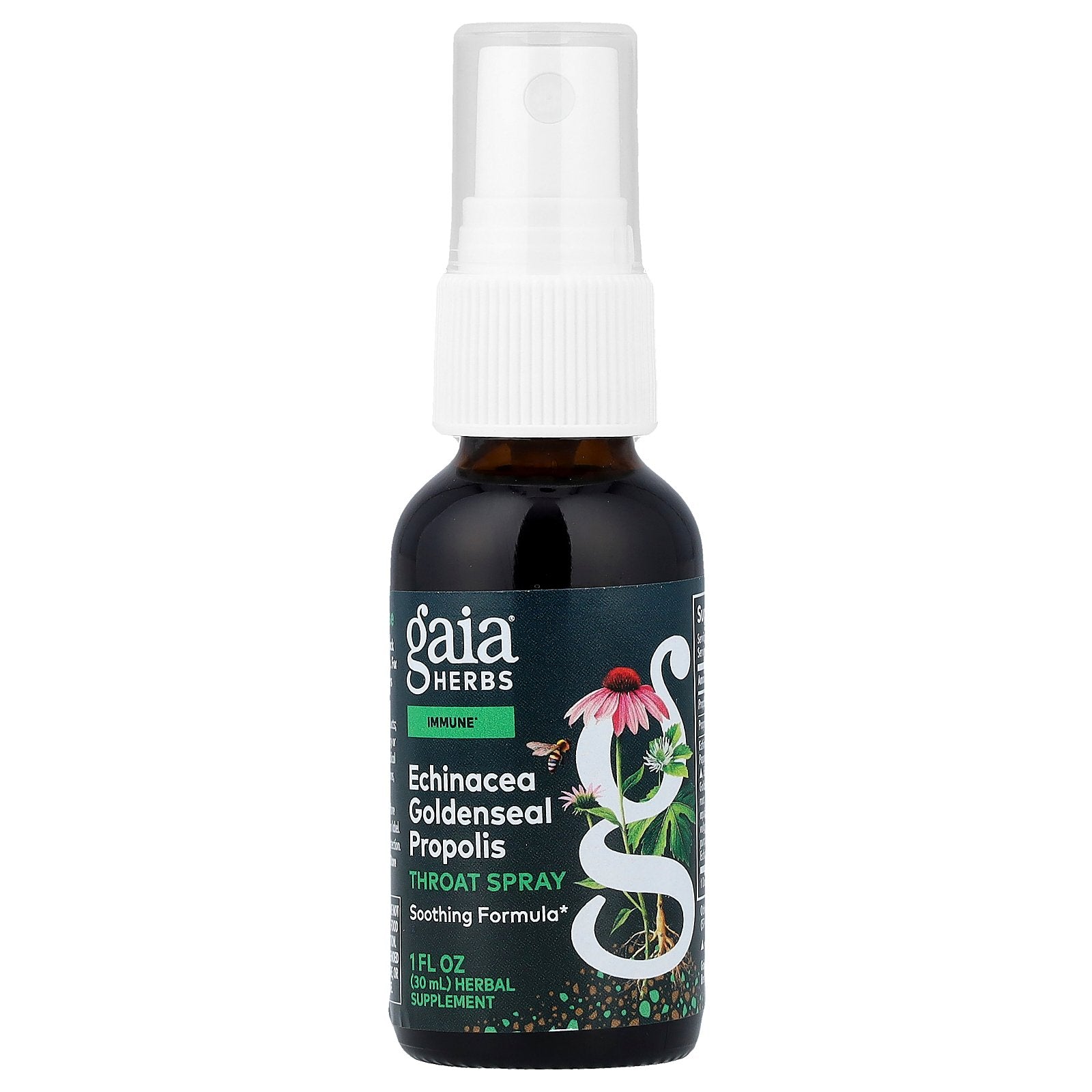 Gaia Herbs, Throat Spray, Echinacea Goldenseal Propolis, 1 fl oz (30 ml)