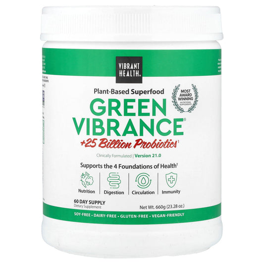 Vibrant Health, Green Vibrance® +25 Billion Probiotics, Version 21.0, 23.28 oz (660 g)