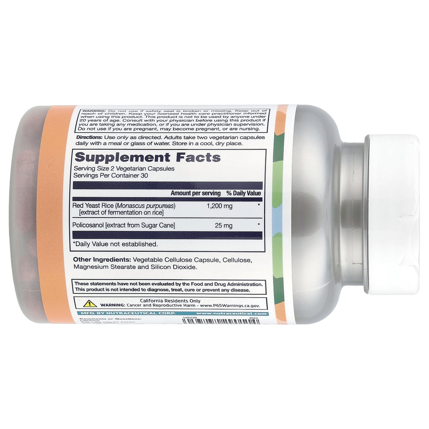 LifeTime Vitamins, Red Yeast Rice & Policosanol, 60 Capsules