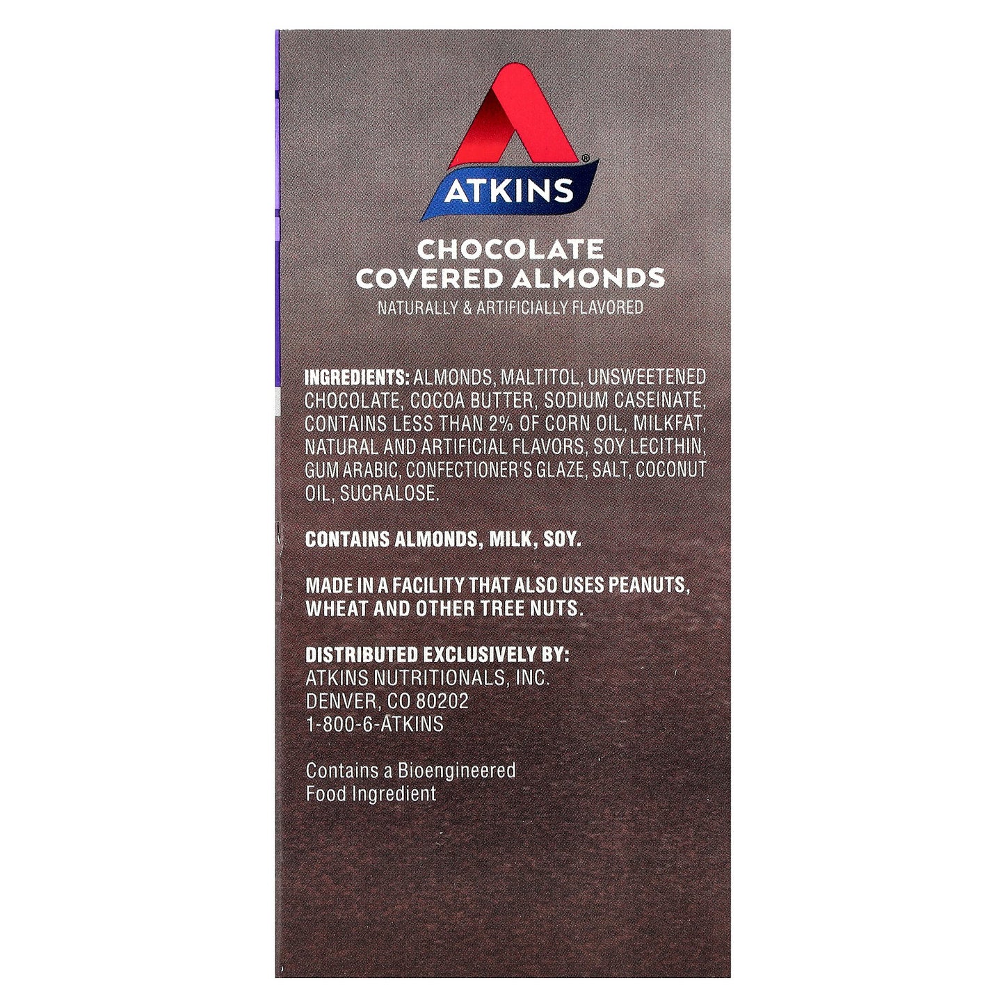 Atkins, Endulge®, Chocolate Covered Almonds, 5 Packs, 1 oz (28 g) Each