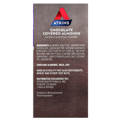 Atkins, Endulge®, Chocolate Covered Almonds, 5 Packs, 1 oz (28 g) Each