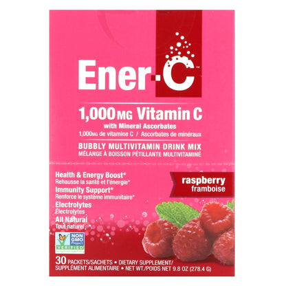 Ener-C, Vitamin C, Multivitamin Drink Mix, Raspberry, 1,000 mg, 30 Packets, 0.3 oz (9.28 g) Each