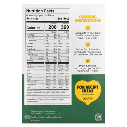 Chickapea, Organic Spirals, 8 oz (227 g)