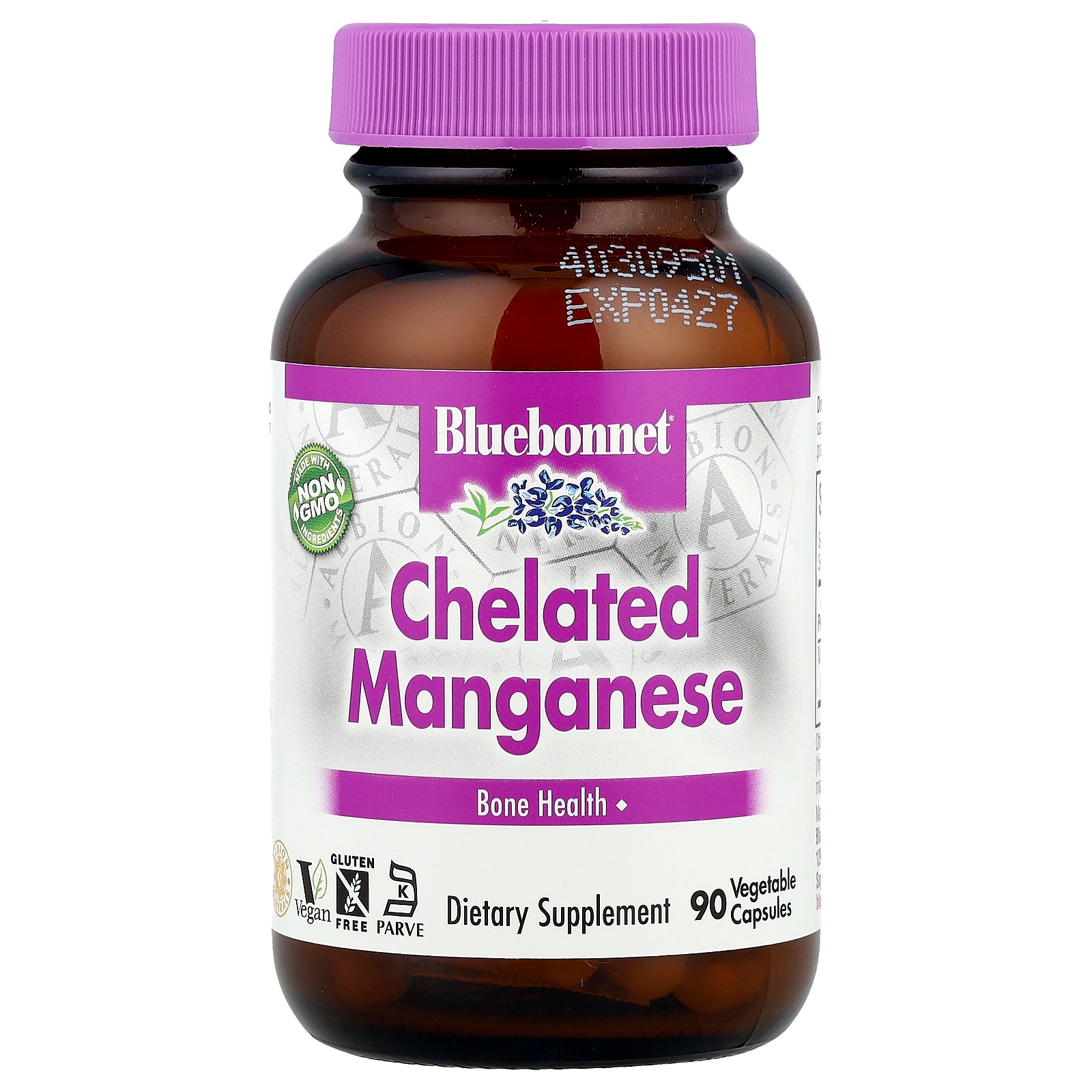 Bluebonnet Nutrition, Chelated Manganese, 10 mg, 90 Vegetable Capsules