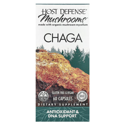 Host Defense, Mushrooms™, Chaga, 60 Capsules (0.5 g per Capsule)