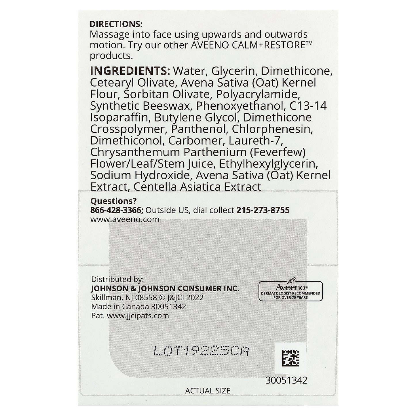 Aveeno, Calm + Restore, Oat Gel Moisturizer, Sensitive Skin, Fragrance Free, 1.7 oz (48 g)