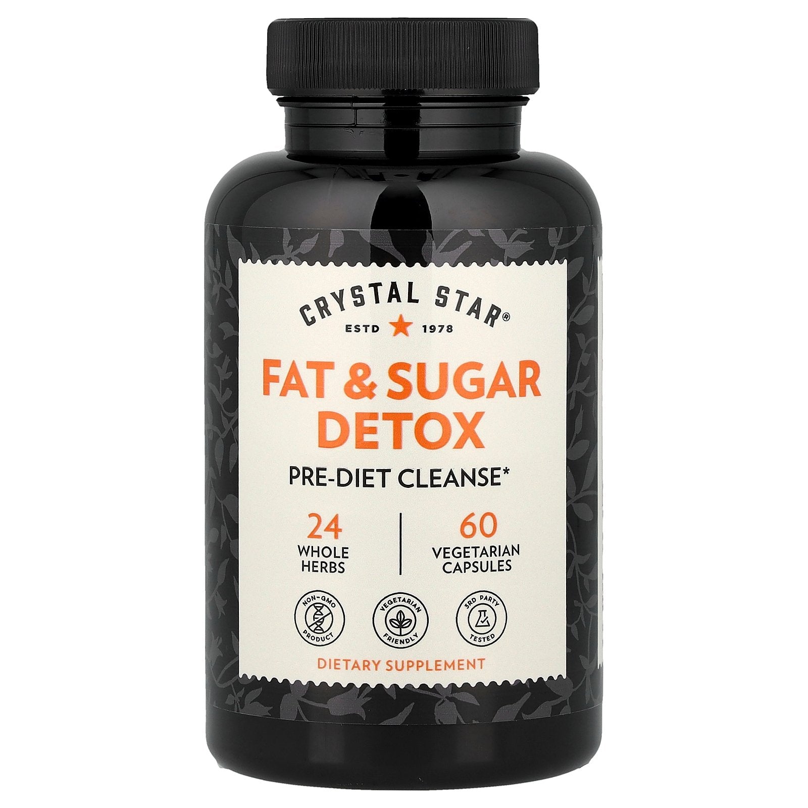Crystal Star, Fat & Sugar Detox, 60 Vegetarian Capsules