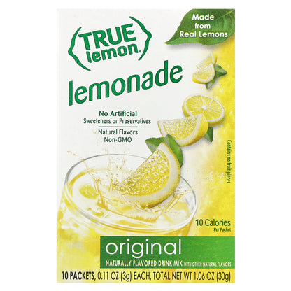 True Citrus, True Lemon®, Original Lemonade, 10 Packets, 0.11 oz (3 g) Each