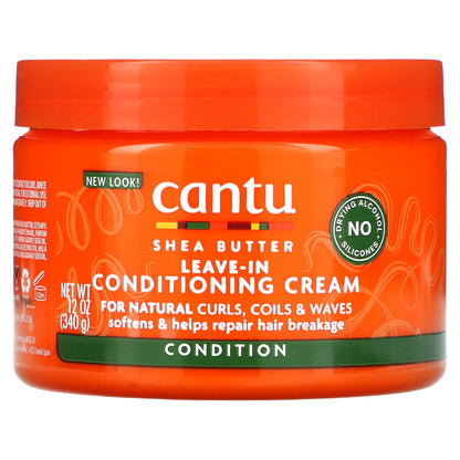 Cantu, Shea Butter, Leave-In Conditioning Cream, For Natural Curls, Coils & Waves, 12 oz (340 g)