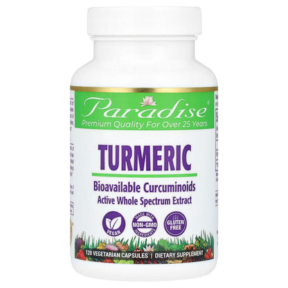 Paradise Herbs, Turmeric, 120 Vegetarian Capsules (250 mg per Capsule)
