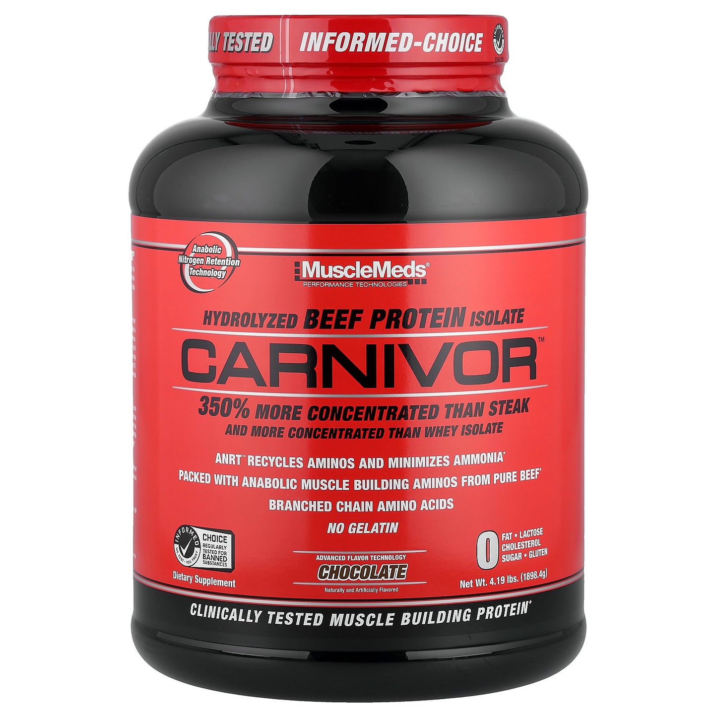 MuscleMeds, Carnivor™, Hydrolyzed Beef Protein Isolate, Chocolate, 4.19 lbs (1898.4 g)