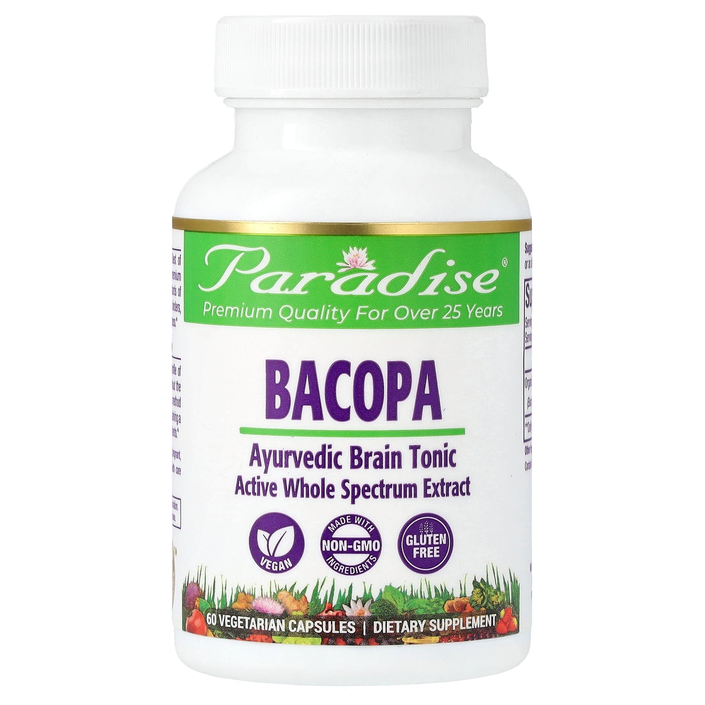 Paradise Herbs, Bacopa, 60 Vegetarian Capsules