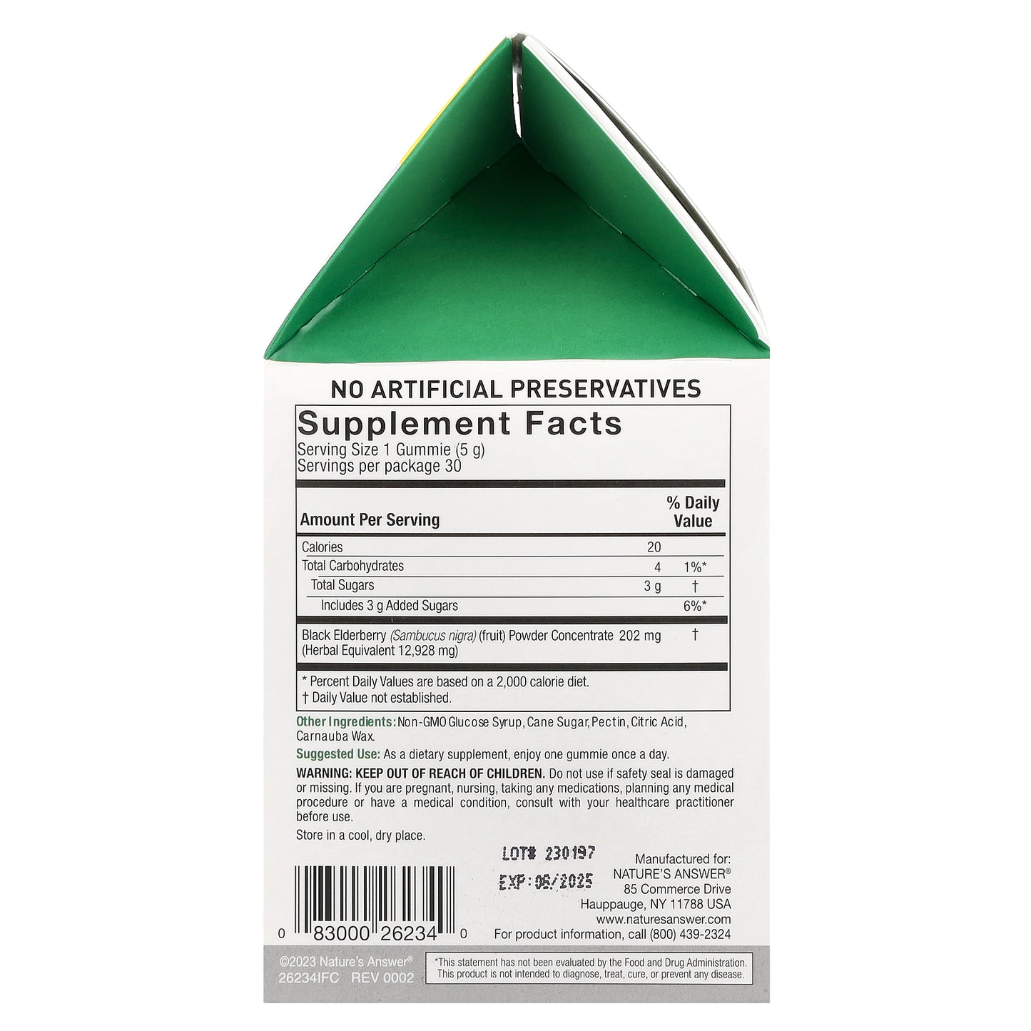 Nature's Answer, Sambucus Mega Gummies 7X Strength™, 202 mg, 30 Gelatin Free/Vegan Gummies