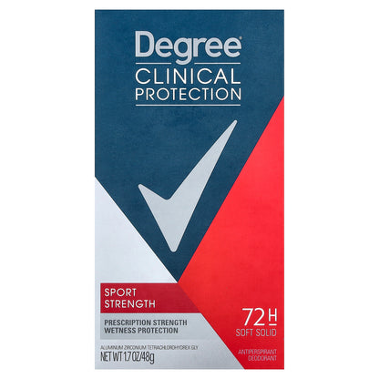 Degree, Clinical Protection, Antiperspirant Deodorant, Soft Solid, Sport Strength, 1.7 oz (48 g)