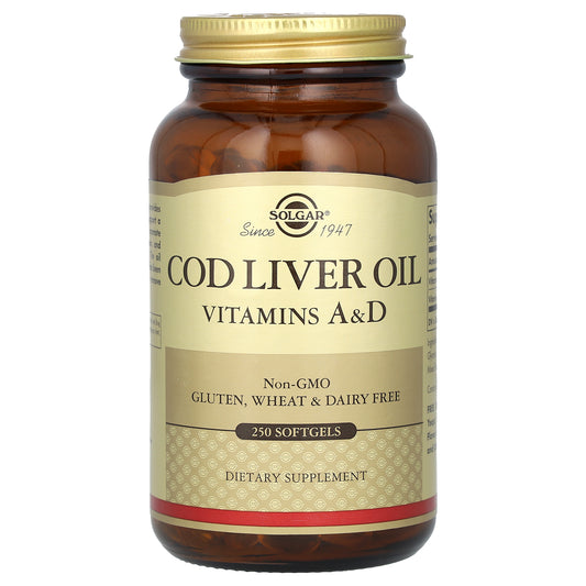 Solgar, Cod Liver Oil, Vitamins A & D, 250 Softgels