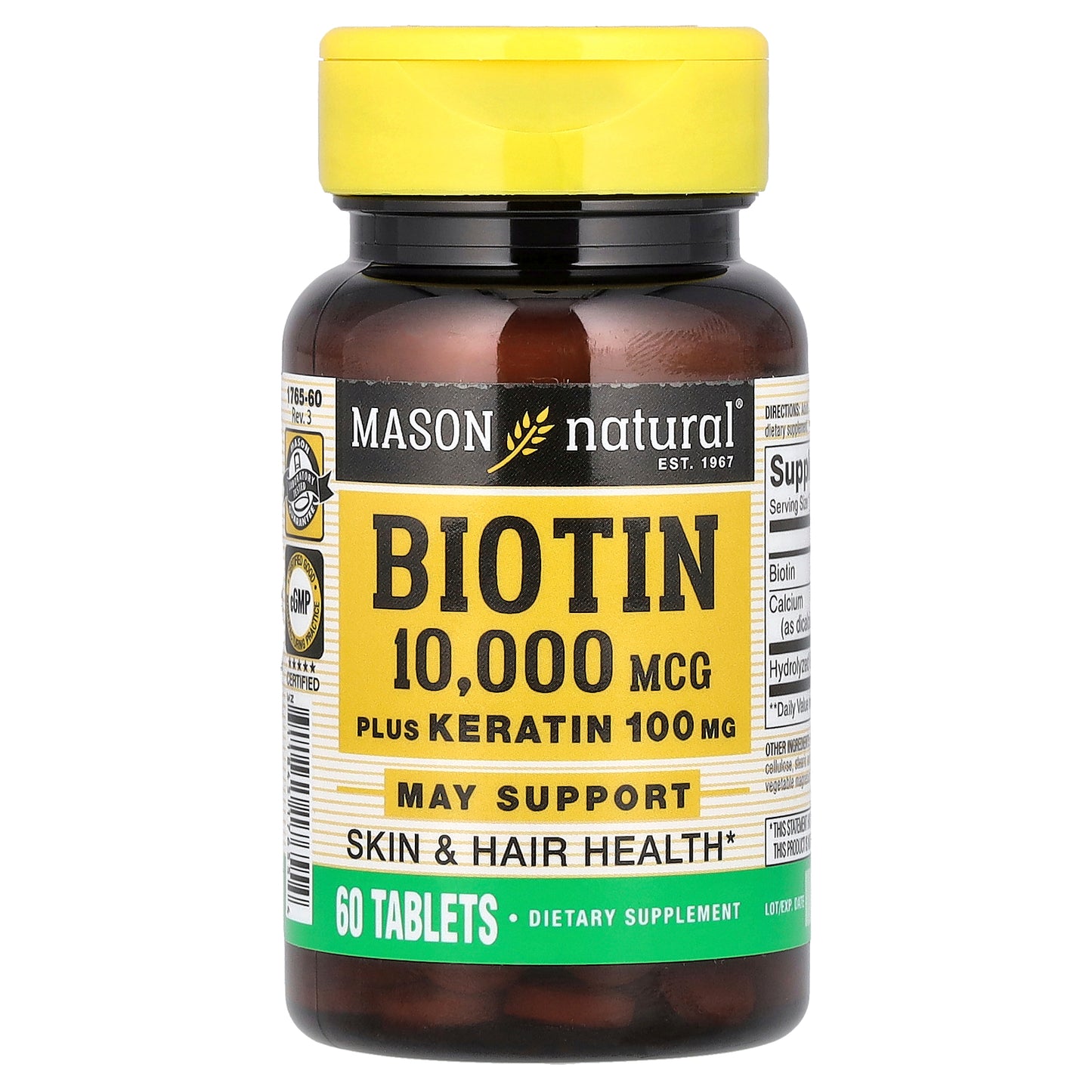 Mason Natural, Biotin Plus Keratin, 60 Tablets