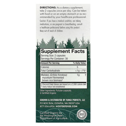 Host Defense, Mushrooms™, Maitake, 60 Capsules