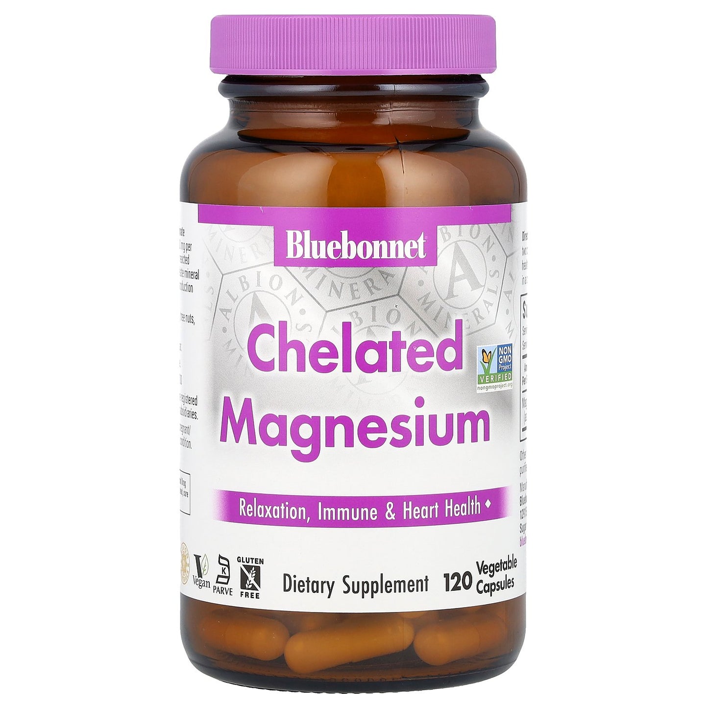 Bluebonnet Nutrition, Chelated Magnesium, 120 Vegetable Capsules (100 mg per Capsule)