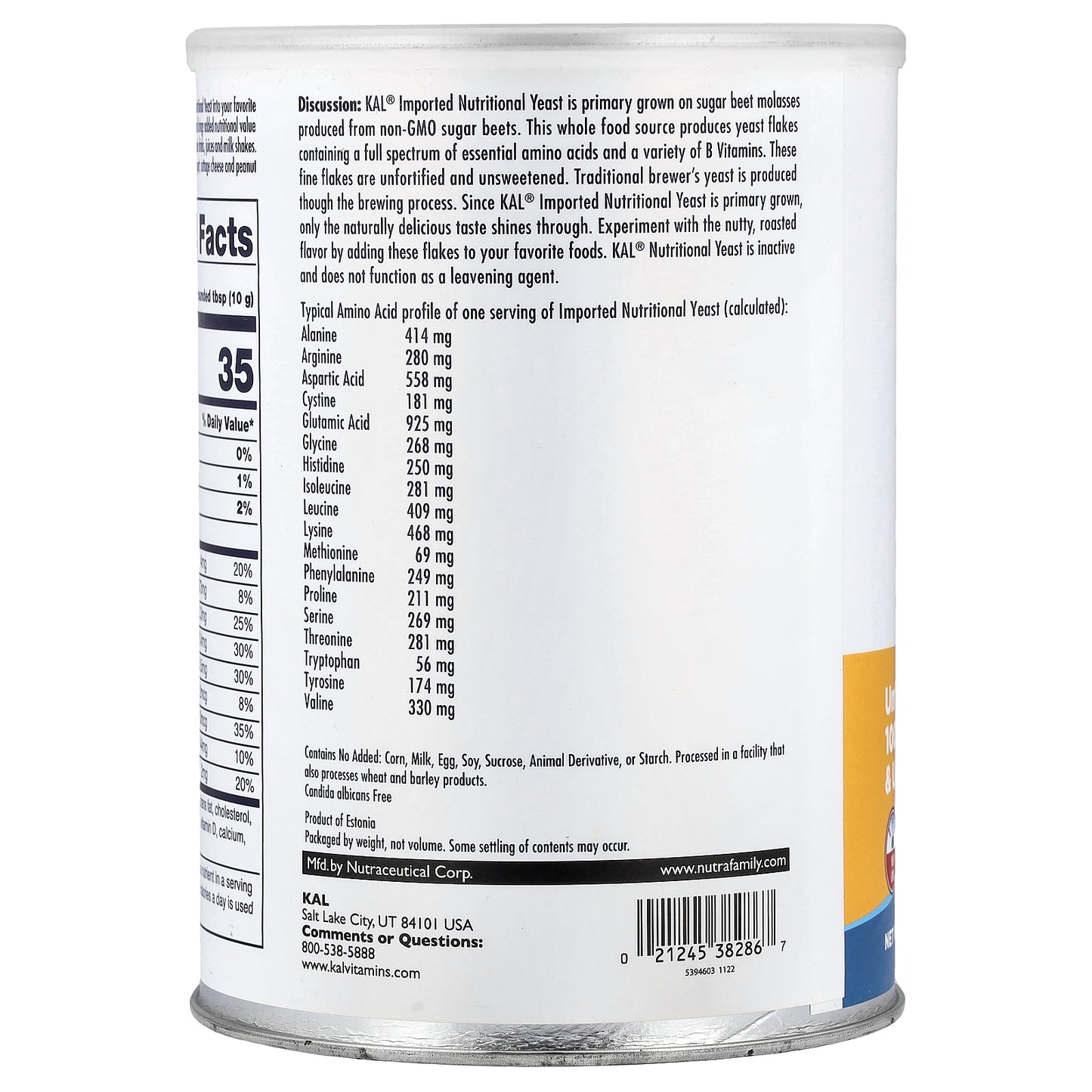 KAL, Imported Nutritional Yeast Flakes, 14.8 oz (420 g)