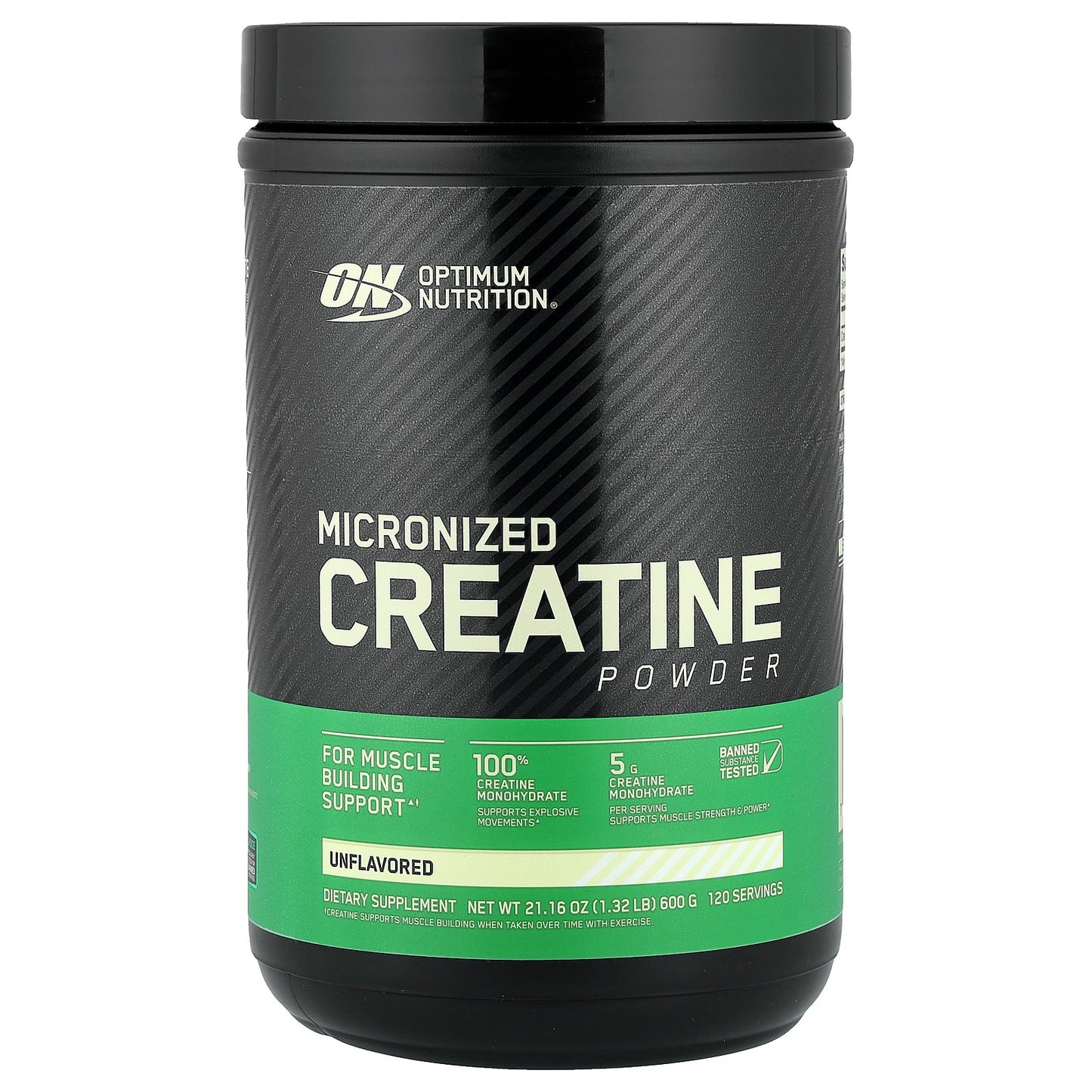 Optimum Nutrition, Micronized Creatine Powder, Unflavored, 1.32 lb (600 g)