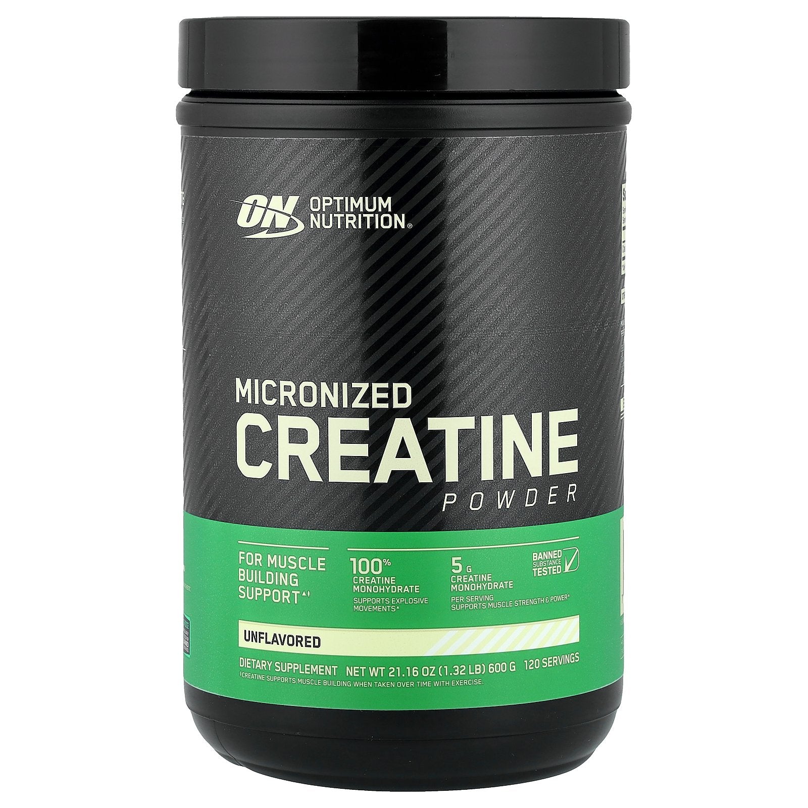 Optimum Nutrition, Micronized Creatine Powder, Unflavored, 1.32 lb (600 g)