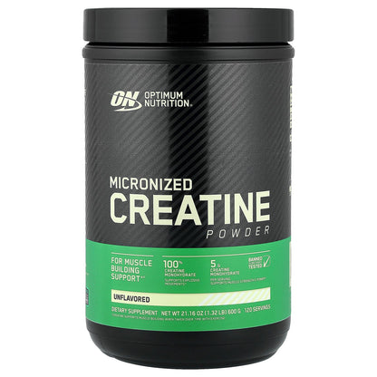 Optimum Nutrition, Micronized Creatine Powder, Unflavored, 1.32 lb (600 g)