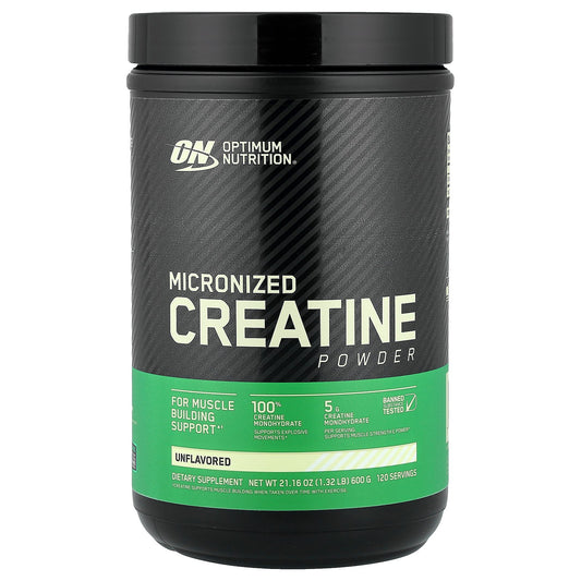 Optimum Nutrition, Micronized Creatine Powder, Unflavored, 1.32 lb (600 g)