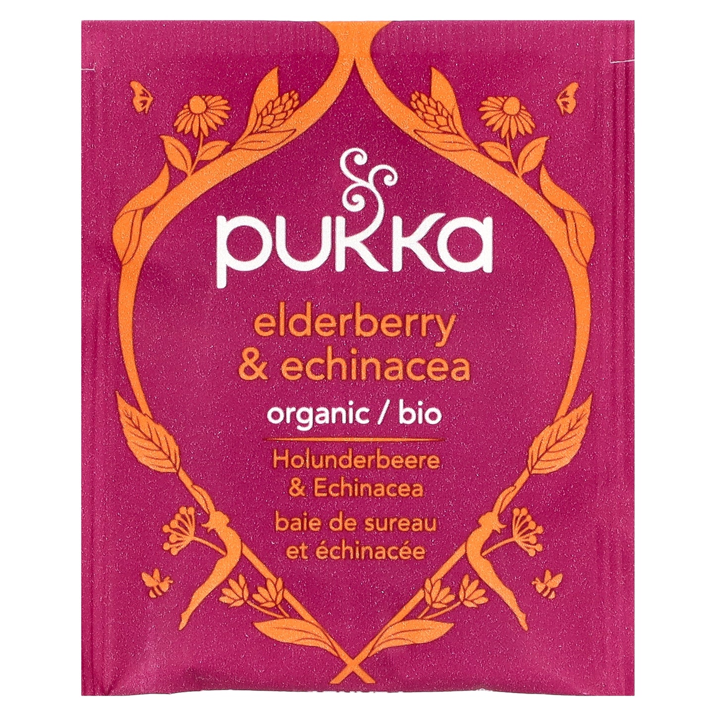 Pukka Herbs, Organic Herbal Tea, Elderberry & Echinacea, Caffeine Free, 20 Sachets, 1.41 oz (40 g)