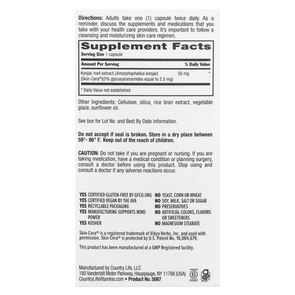 Country Life, Maxi-Skin® Cera Clear™, 60 Vegan Capsules