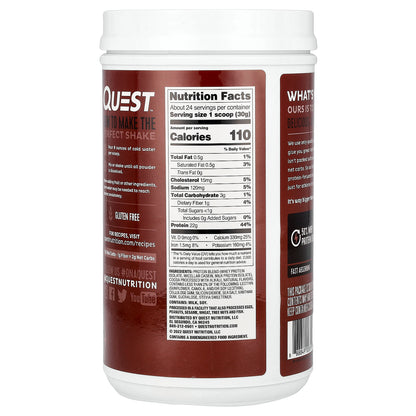 Quest Nutrition, Protein Powder, Chocolate Milkshake, 1.6 lb (726 g)