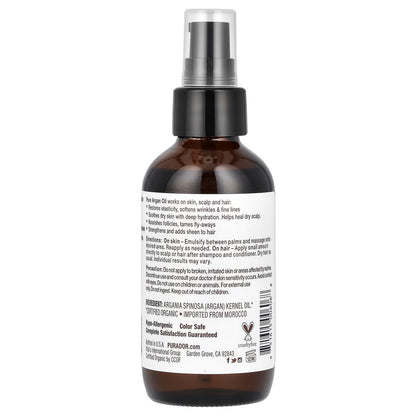 Pura D'or, Organic Argan Oil, 4 fl oz (118 ml)