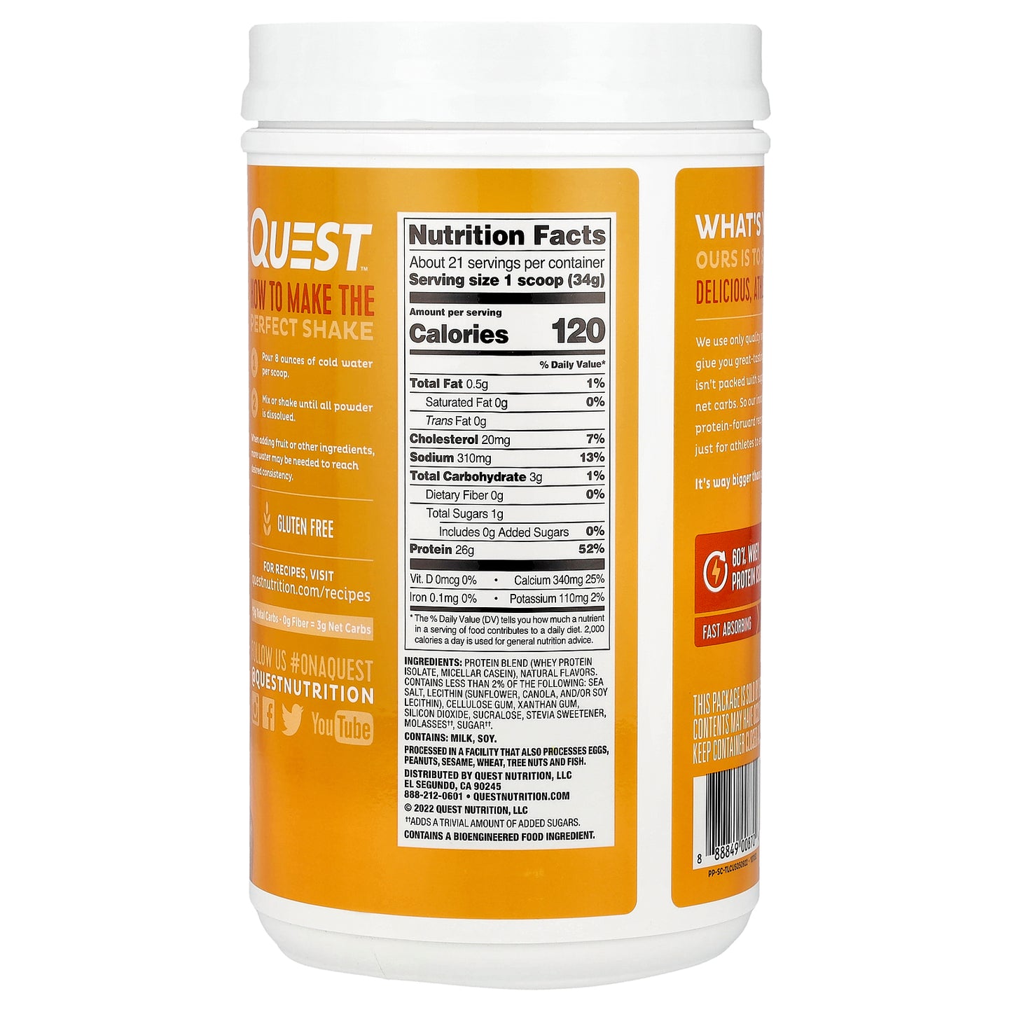 Quest Nutrition, Protein Powder, Salted Caramel, 1.6 lb (726 g)
