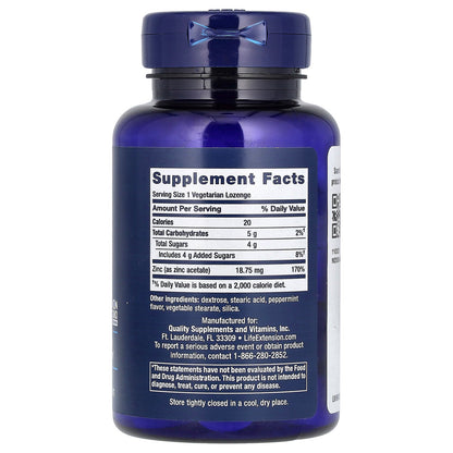 Life Extension, Enhanced Zinc Lozenges, Peppermint, 30 Vegetarian Lozenges (18.75 mg per Lozenge)