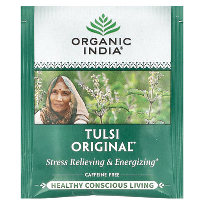 Organic India, Tulsi Original Tea, Caffeine-Free, 18 Infusion Bags, 1.14 oz (32.4 g)
