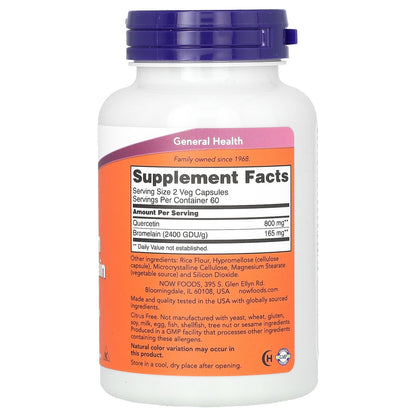 NOW Foods, Quercetin with Bromelain, 120 Veg Capsules